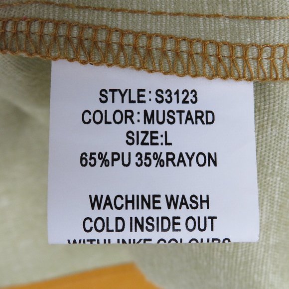 COMME* Women's Front Full Zipper Closure Mustard Midi A-Line Skirt~ Size Large - Picture 4 of 7